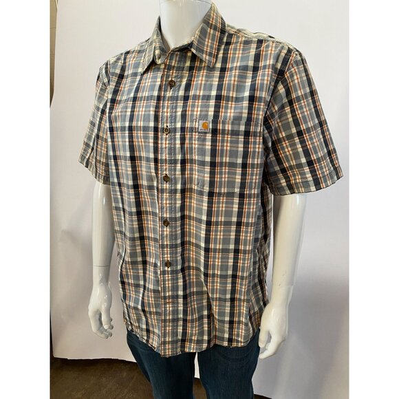 Carhartt Mens Relaxed Fit Plaid Short Sleeve Button-Up Shirt L - Picture 11 of 12